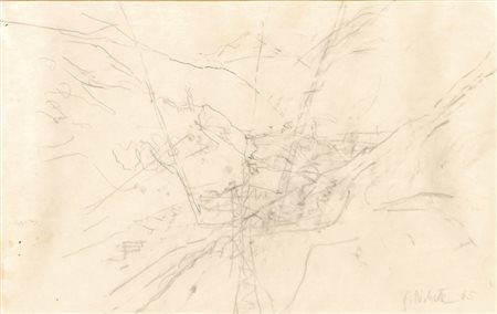 Gerald Kurdoglu Nitsche , Paesaggio, 1965;Matita, 19,5 x 30,5 cm, in cornice...