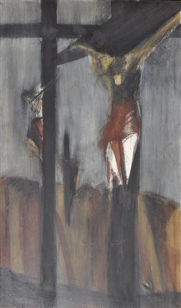 Savio (* Nußdorf-Debant 1969), Crocifissione, 1994;Olio su tela, 170 x 100 cm
