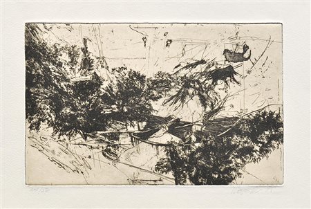 Markus Wörgötter (* Zams 1964), Senza titolo, 1989;Acquaforte, 22 x 34,5 cm...