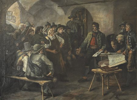 Franz von Defregger Kopist/copista , Speckbacher;Olio su tela, 81 x 109 cm,...