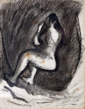 Penagini Siro carbocino su carta 15x20 Nudo