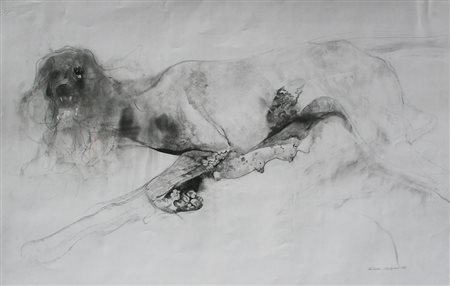 Vespignani Renzo matite colorata 63x99 La cagna 1996