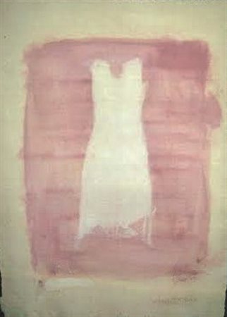 Pizzi Cannella Piero tecnica mista su carta 40x60 vestito autentica dell'...