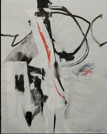 Cintoli Claudio tecnica mista su carta 23x29 senza titolo 1958 provenienza...