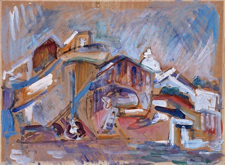 Vedova Emilio acquerello su carta 27x37 senza titolo 1946 archivio Vedova