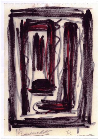 Kounellis Jannis carbocino su carta 19,5x14 senza titolo 1996 autentica...