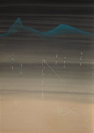 Valentino Vago tecnica mista su carta 50x70 senza titolo