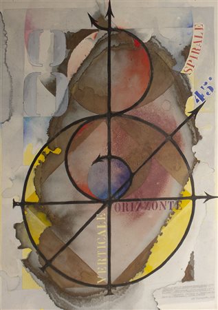 Pomodoro Giò tecnica mista su carta 50x70 senza titolo