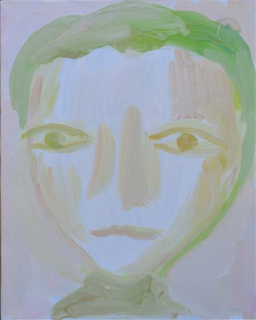 Guidi Virgilio olio su tela 30x40 Volto 1968 autentica Spirale