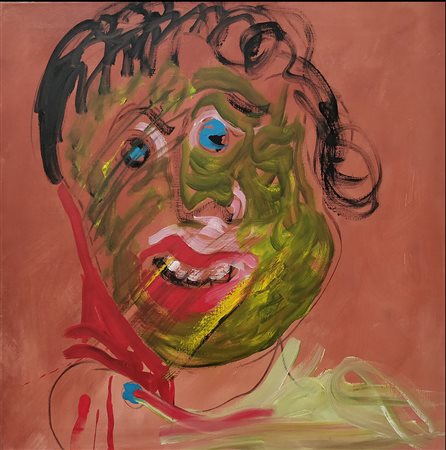 Tano Festa acrilico su tela 65x65 Caracalla 1986 archivio Soligo