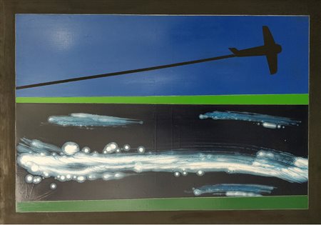 Angeli Franco smalti su tela 70x100 Orientale 1980 archivio Angeli