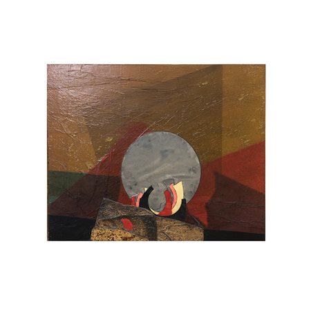 Crippa Roberto tecnica mista su tavola 65x81 senza titolo 1971 autentica Crippa