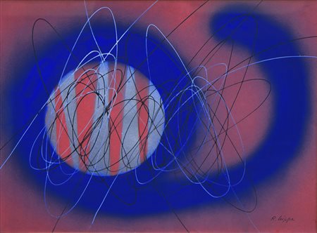 Crippa Roberto olio su tela 64x50 Spirale 1970 autentica Crippa