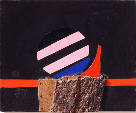 Crippa Robero collage su tavola 46x55 senza titolo 1969 autentica Crippa