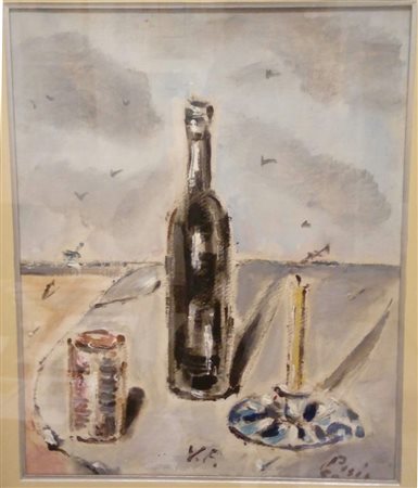 De Pisis Filippo olio su carta intelata 45x55 Natura morta 1950 autentica...