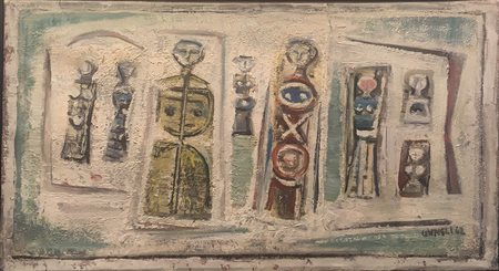 Campigli Massimo olio su tela 44x75 senza titolo 1962 archivio Campigli