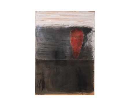 Pizzi Cannella Piero olio su carta intelata 70x100 senza titolo 1985