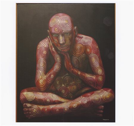 Rabarama olio su tela 90x110 Dissolvendo 2010 autentica Rabarama