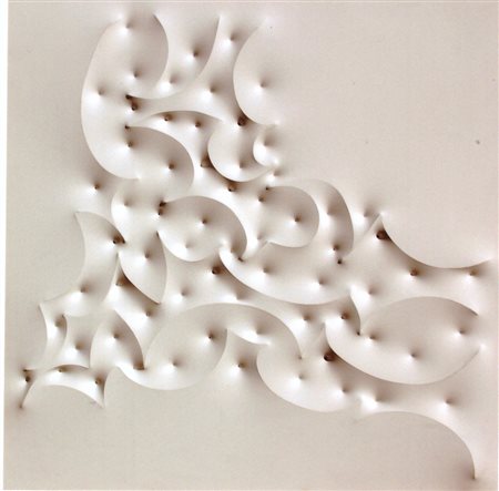 Amadio Giuseppe acrilico su tela estroflessa 98,5x98,5 Acona autentica Amadio