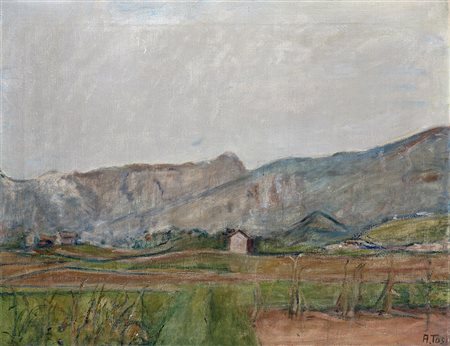 Arturo Tosi (Busto Arsizio 1871 - Milano 1956)"Autunno" 1946olio su tela (cm...