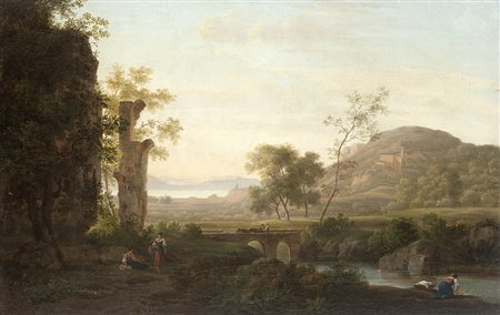 Marco Gozzi (San Giovanni Bianco 1759 - Bergamo 1839)(Attribuito)"Paesaggio...