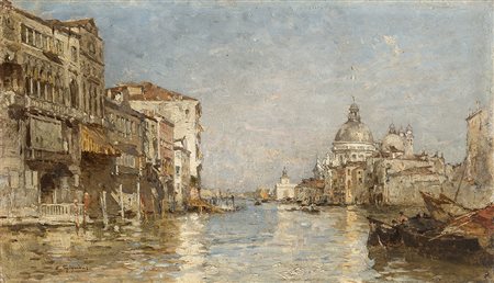 Eugenio Gignous (Milano 1850 - Stresa 1906)"Canal Grande, Venezia"olio su...