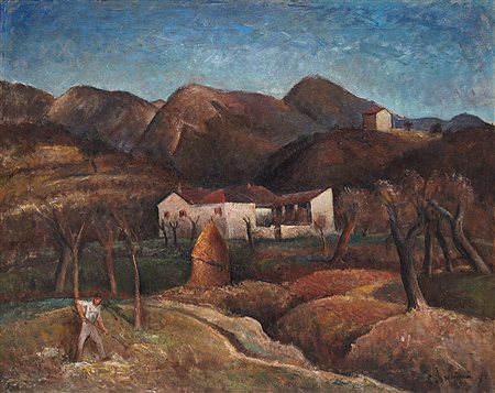 Contardo Barbieri (Broni 1900 - Milano 1966)"Colline lombarde (Paesaggio)"...