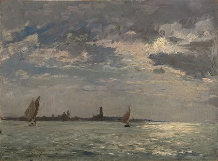 Emma Ciardi (Venezia 1879 - 1933)"Tramonto sulla laguna (Twilight on the...