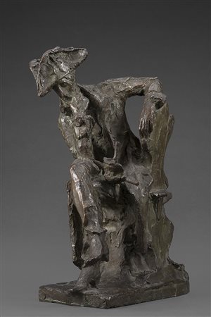 Attilio Prendoni (Milano 1874 - 1942)"Pensieri"scultura in bronzo (h cm...