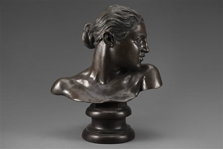 Vincenzo Gemito (Napoli 1852 - 1929)"Profilo classico" scultura in bronzo (h...