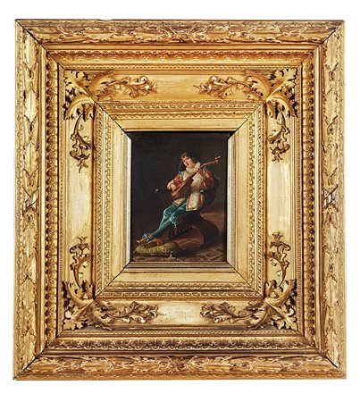 Giacomo Mantegazza (Saronno 1853 - Cernobbio 1920)Paggio suonatore"olio su...