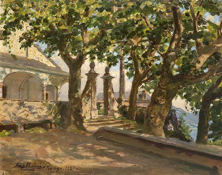 Lazzaro Pasini (Reggio Emilia 1861 - Milano 1949)"Il sagrato della chiesa di...