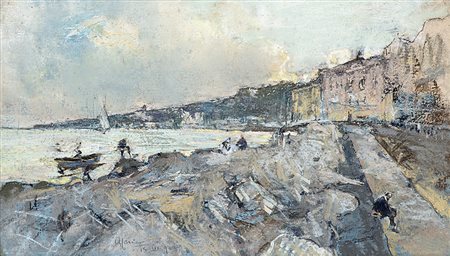Giuseppe Casciaro (Ortelle 1861 - Napoli 1945)"Lungomare" 15 settembre...