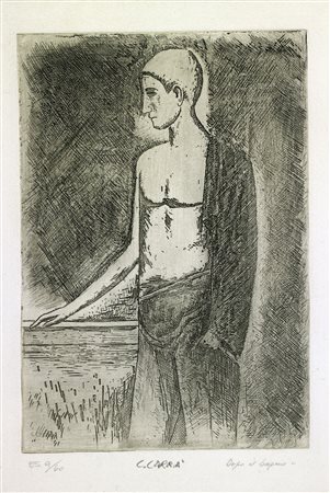 CARRA' CARLO (1881 - 1966) Dopo il bagno. Acquaforte. Cm 24,00 x 35,00. 9/60....