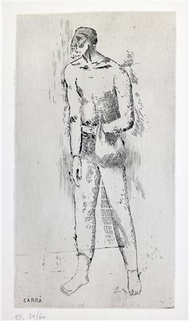 CARRA' CARLO (1881 - 1966) Il viandante. Acquaforte. Cm 20,00 x 34,00. 30/60....
