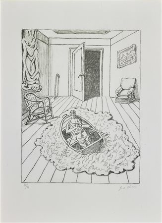 DE CHIRICO GIORGIO (1888 - 1978) Il ritorno di Ulisse. 1973. Litografia. Cm...