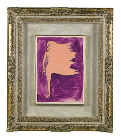 MAURICE HENRY (1907 - 1984) Coup de vent. 1983. Guache su carta. Cm 25,00 x...