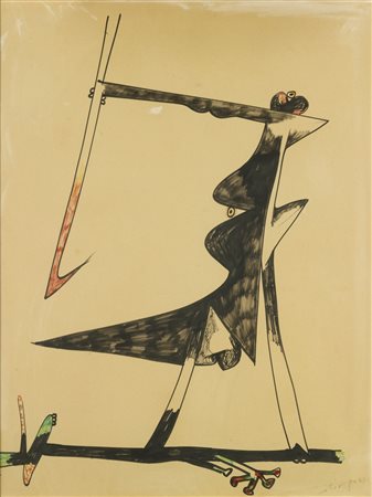 DOVA GIANNI (1925 - 1991) Senza titolo. 1963. Tecnica mista su carta...