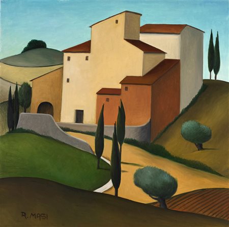 MASI ROBERTO (1940 - 2011) Paesaggio del Chianti. Olio su tela . Cm 40,00 x...