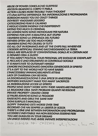 CATTELAN MAURIZIO (n. 1960) Ho incontrato Alighiero Boetti alla Biennale di...