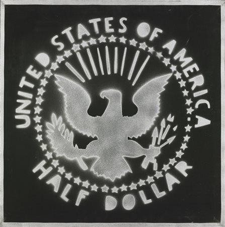 ANGELI FRANCO (1935 - 1988) Half dollar. Multiplo. Cm 70,00 x 70,00. Firma al...
