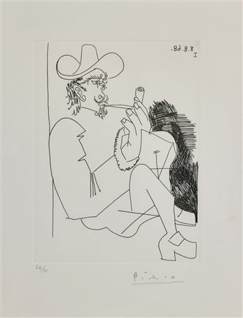 PICASSO PABLO (1881 - 1973) Homme rembranesque à la pipe, from La Séries 347....