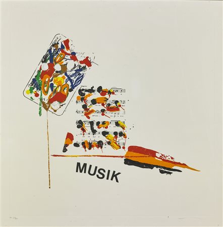 SCHIFANO MARIO (1934 - 1998) Musik. Acquaforte. Cm 70,00 x 70,00. P.a.23/30....