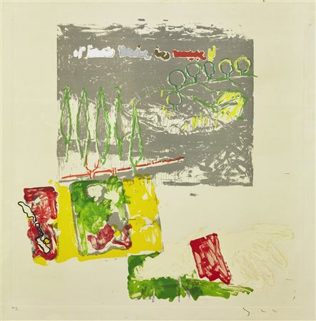 SCHIFANO MARIO (1934 - 1998) Ondata di gelo. Acquaforte. Cm 70,00 x 70,00....