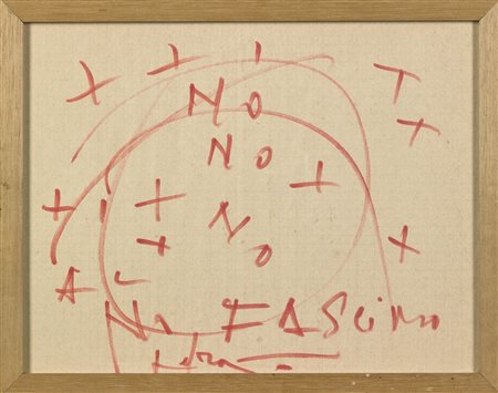 VEDOVA EMILIO (1919 - 2006) Foglio antifascista. Pennarello su carta. Cm...