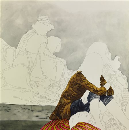 STEFANONI ATTILIO (n. 1938) Senza titolo. 1972. Tecnica mista su cartone. ....