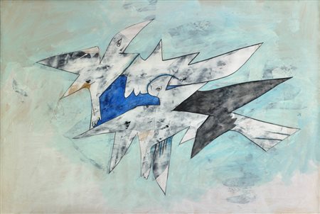 DOVA GIANNI (1925 - 1991) Volo di gabbiani. 1968. Tecnica mista su carta su...
