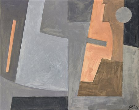 KOROMPAY GIOVANNI (1904 - 1988) Senza titolo. 1934. Tempera su cartone. Cm...