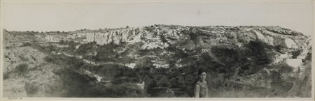 IUDICE GIOVANNI (n. 1970) Paesaggio Ibleo con ritratto di Silvana. 1997....