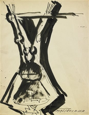 MASTROIANNI UMBERTO (1910 - 1998) Senza titolo. Pennarello su carta. Cm 22,00...